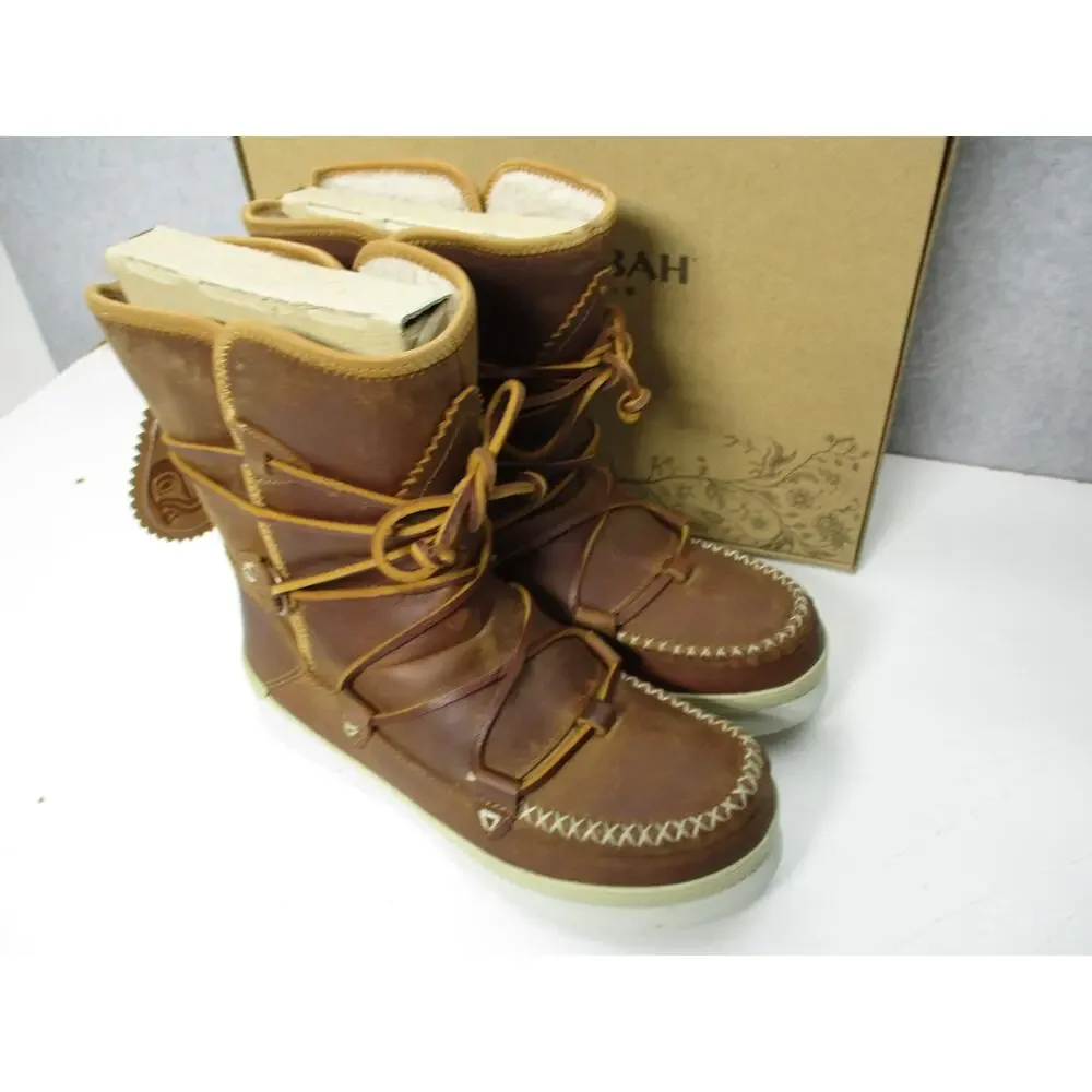 Manitobah Footwear Pacific Half Winter Boots Oak Brown Womens Sz 7